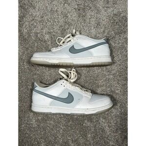 Nike Dunk Low White Grey Kids Sneakers Low Top Leather Shoes